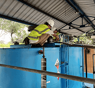 installation level sensor ultrasonic in chemical tank